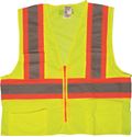 Picture of Two-Tone Hi-Vis Lime 3.88oz PET Mesh 2" Silver Stripe Body Guard® Surveyor's Safety Vest