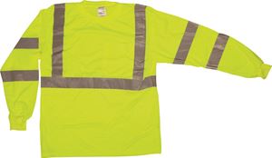 Picture of Hi-Vis 4.94oz PET Knit 2" Silver Stripe ANSI 107 Class 3 Economy Body Guard® Long Sleeve T-Shirt